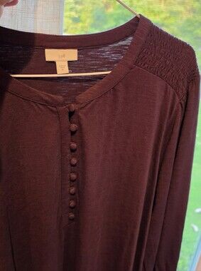 J. Jill Long Sleeve Midi Dress in Plum